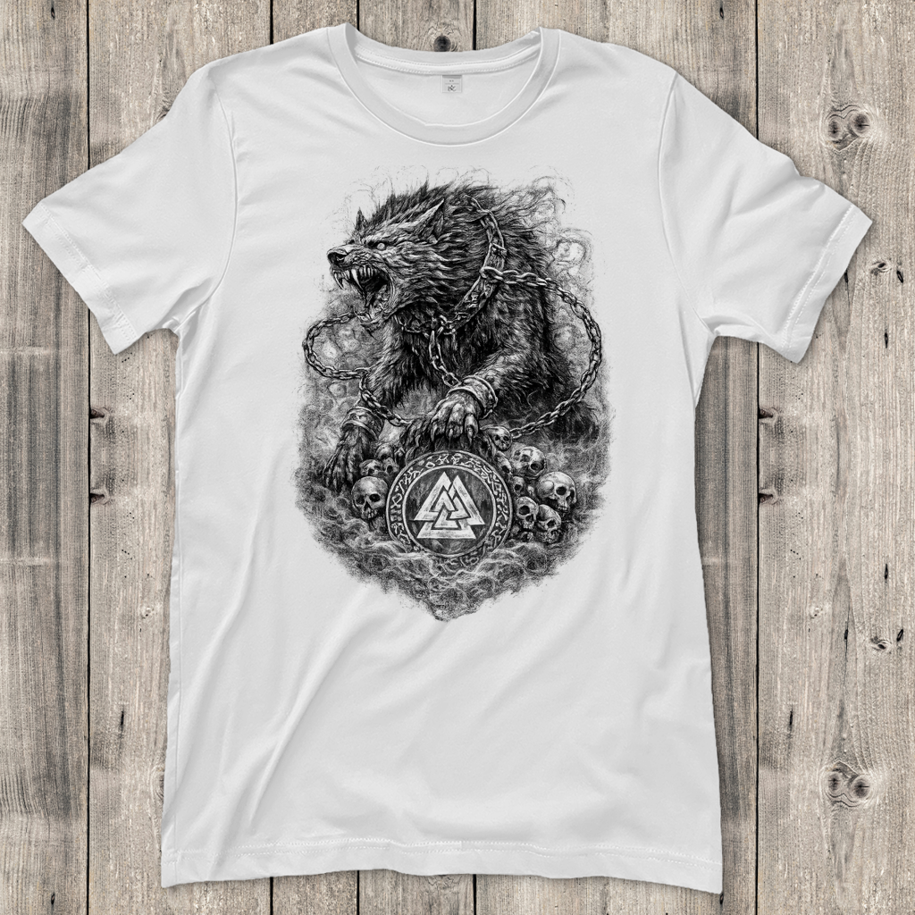 Damen T-Shirt Wolf mit Fenrir
