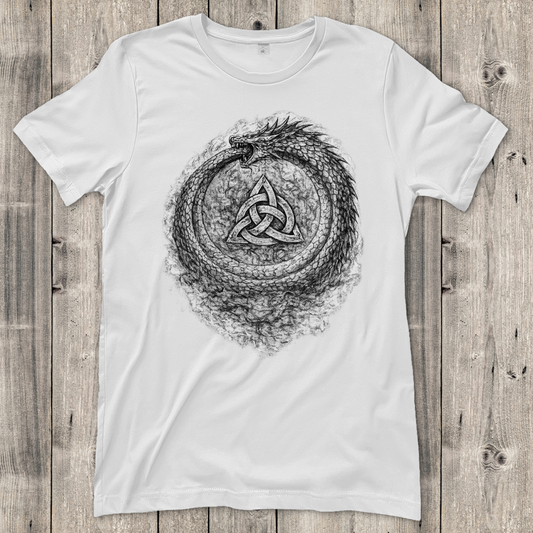 Damen T-Shirt Drachenouroboros mit Triquetra-Symbol