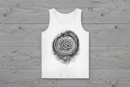 Damen Basic Tank Top Drachenouroboros mit Triquetra-Symbol