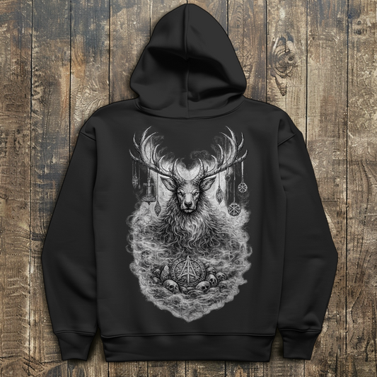 Herren Hoodie Majestätischer Hirsch mit nordischen Talismanen