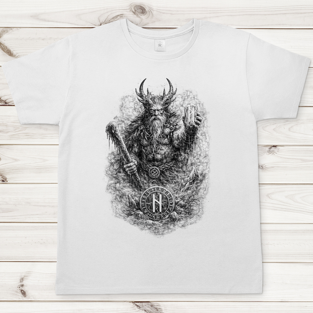 Herren T-Shirt Kämpfer mit Runenstein und Schläger