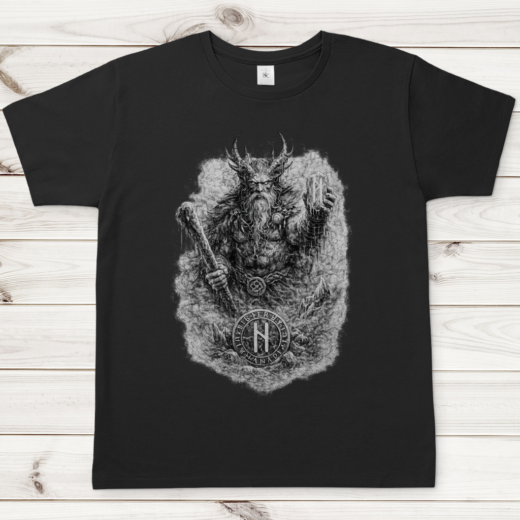 Herren T-Shirt Kämpfer mit Runenstein und Schläger