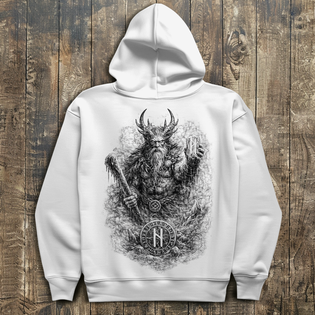 Herren Hoodie Kämpfer mit Runenstein und Schläger