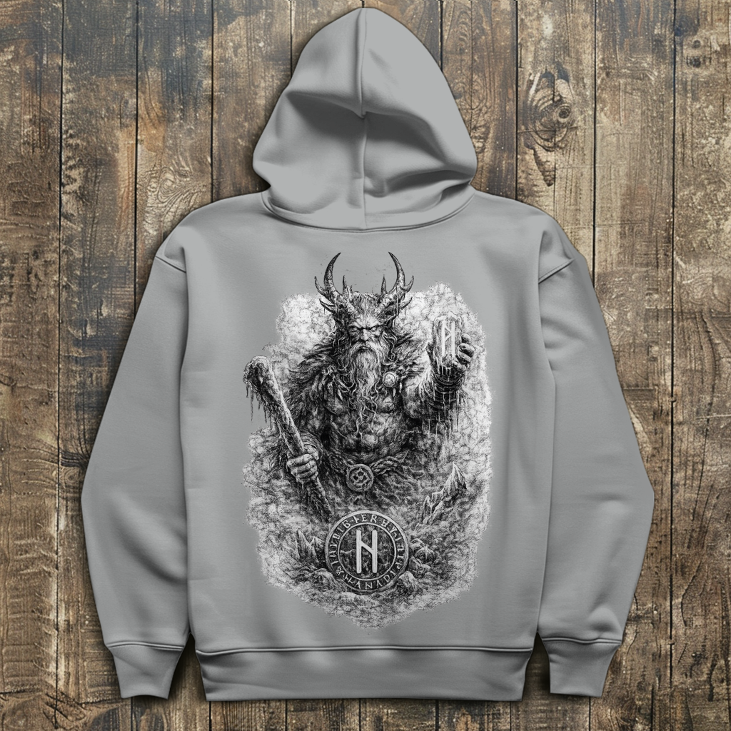 Herren Hoodie Kämpfer mit Runenstein und Schläger
