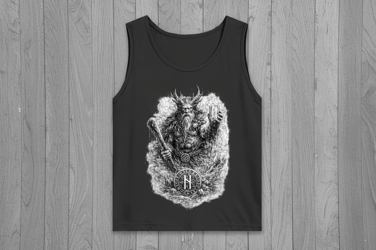 Herren Basic Tank Top Kämpfer mit Runenstein und Schläger
