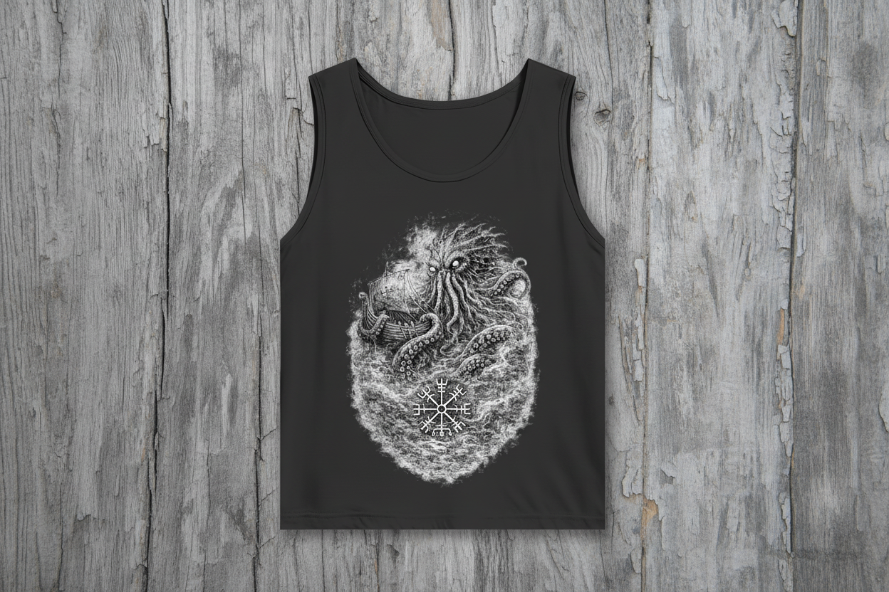 Herren Basic Tank Top Das erwachende Ungeheuer im Nebel