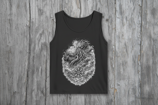 Herren Basic Tank Top Das erwachende Ungeheuer im Nebel