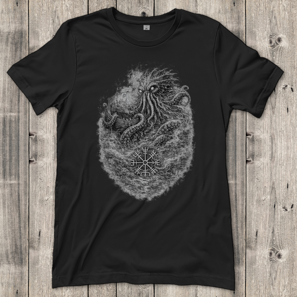 Damen T-Shirt Das erwachende Ungeheuer im Nebel