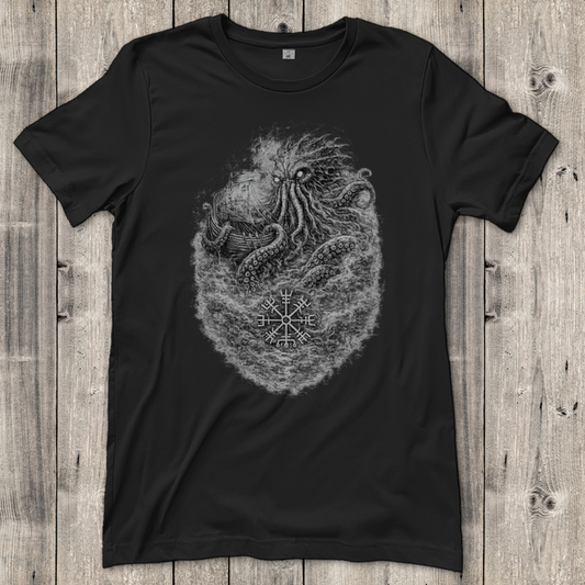 Damen T-Shirt Das erwachende Ungeheuer im Nebel