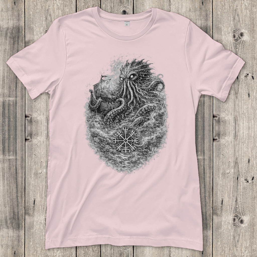 Damen T-Shirt Das erwachende Ungeheuer im Nebel