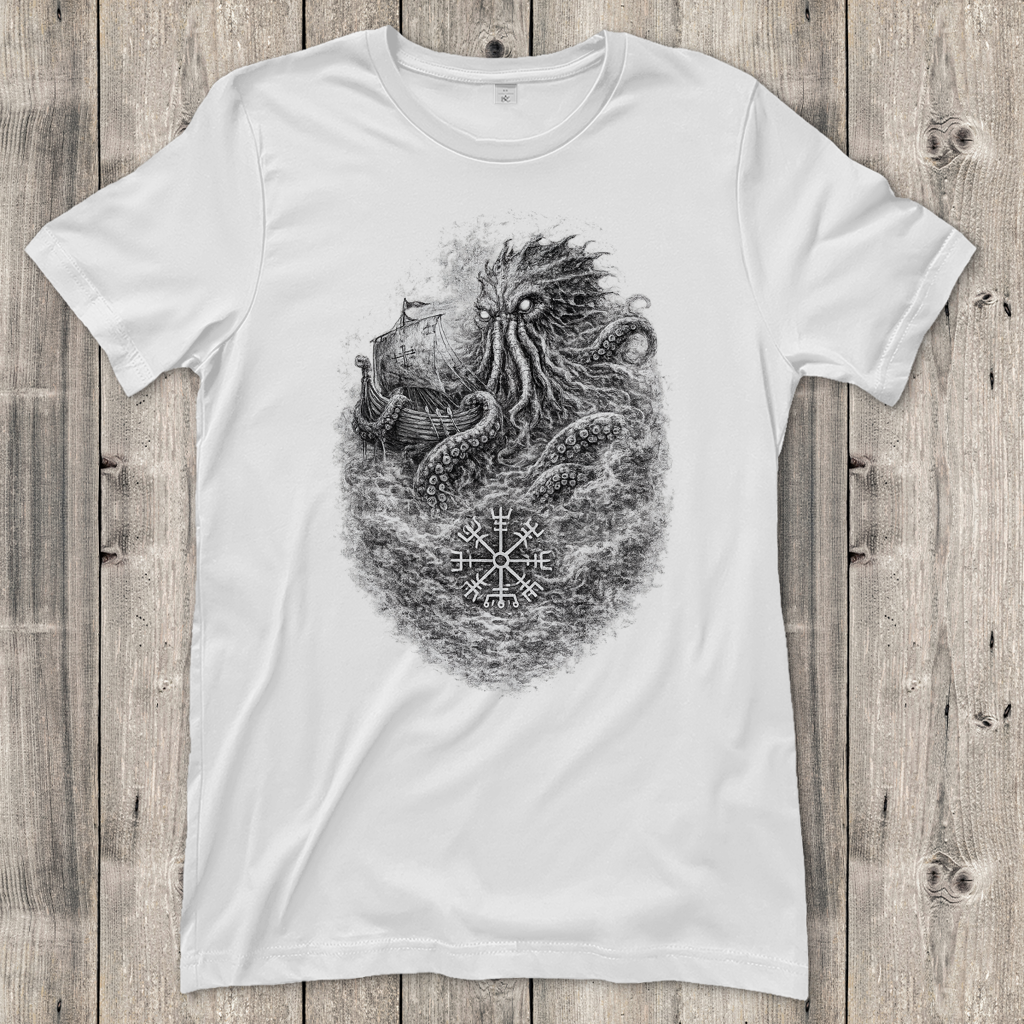Damen T-Shirt Das erwachende Ungeheuer im Nebel