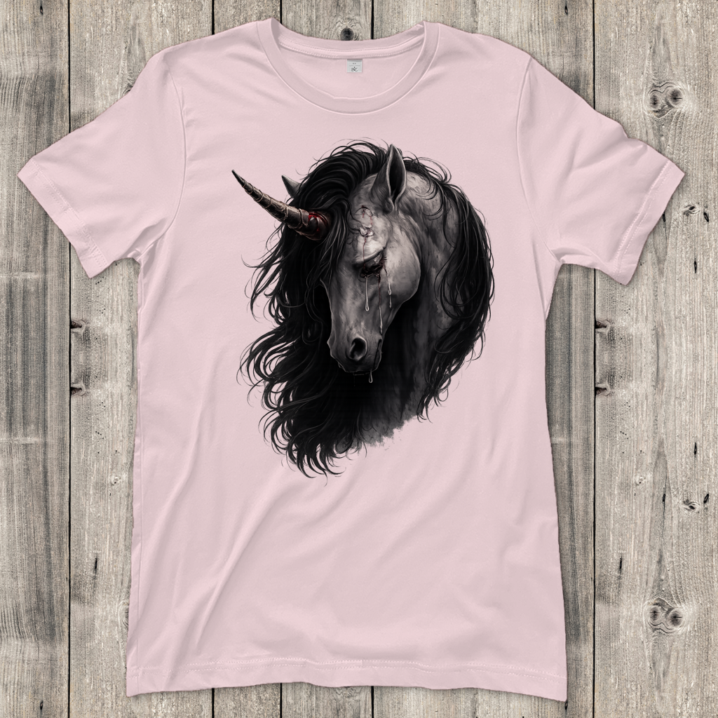Damen T-Shirt Einhorn in tiefem Schmerz
