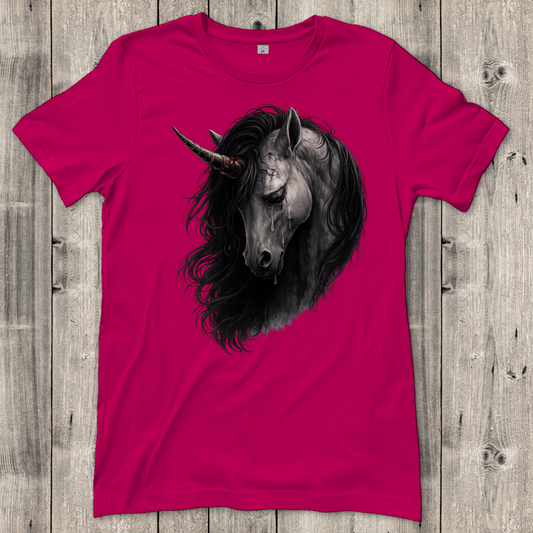 Damen T-Shirt Einhorn in tiefem Schmerz