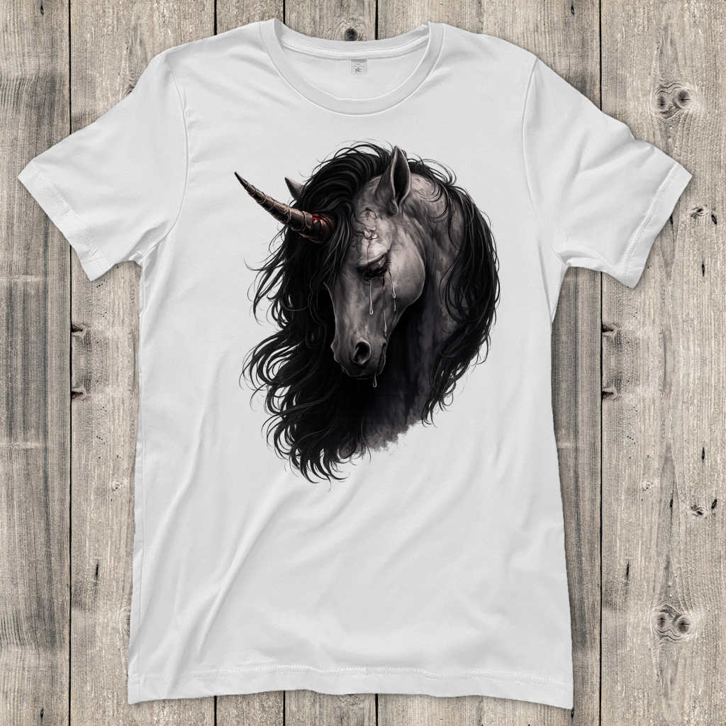 Damen T-Shirt Einhorn in tiefem Schmerz