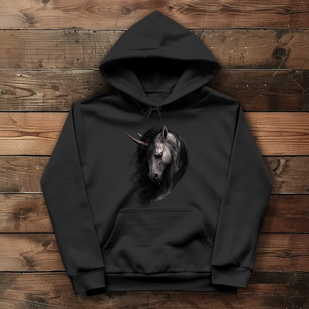 Damen Hoodie Einhorn in tiefem Schmerz