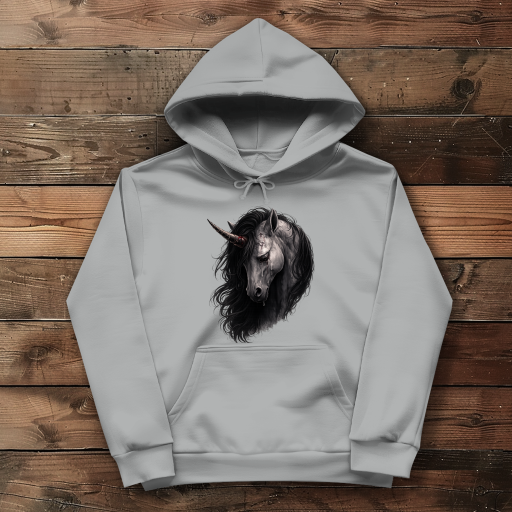 Damen Hoodie Einhorn in tiefem Schmerz