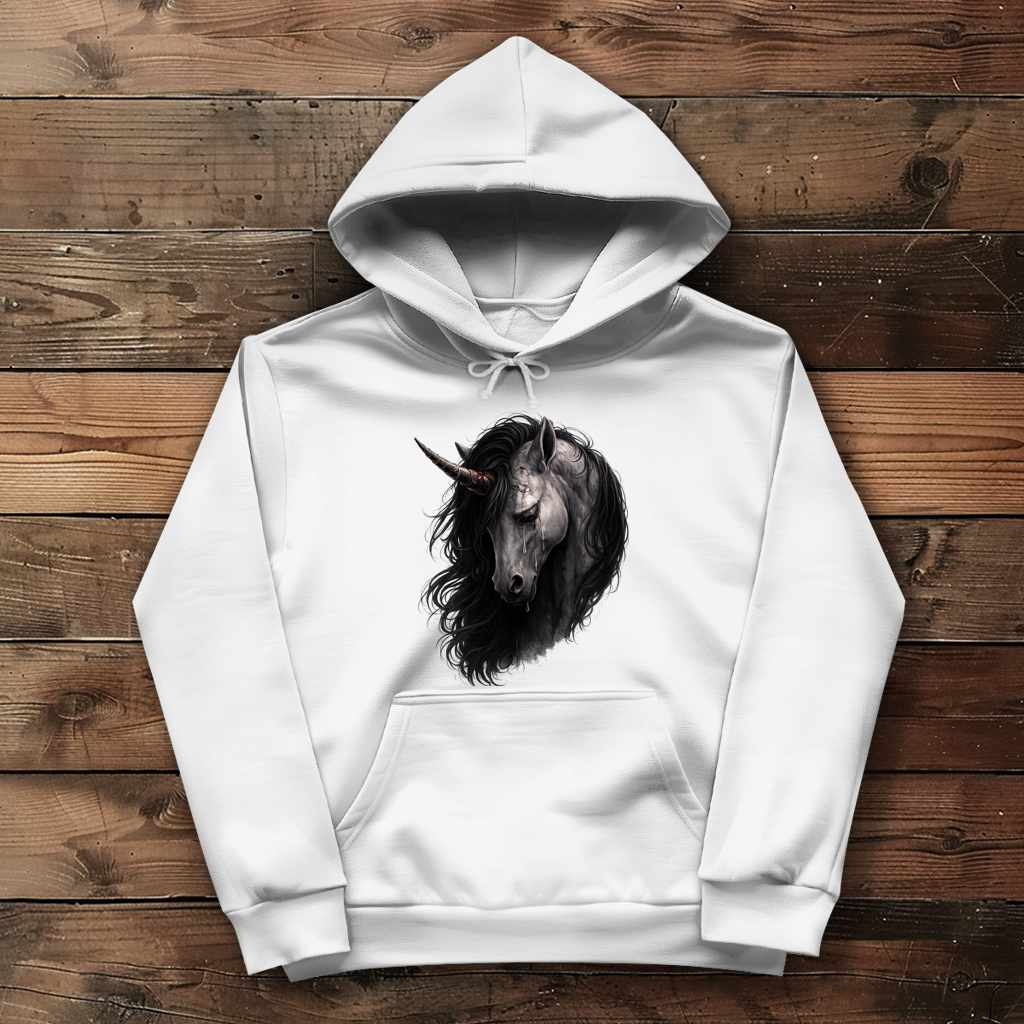 Damen Hoodie Einhorn in tiefem Schmerz
