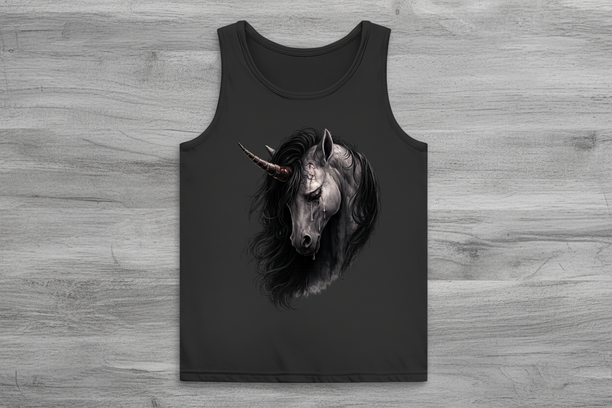 Damen Basic Tank Top Einhorn in tiefem Schmerz