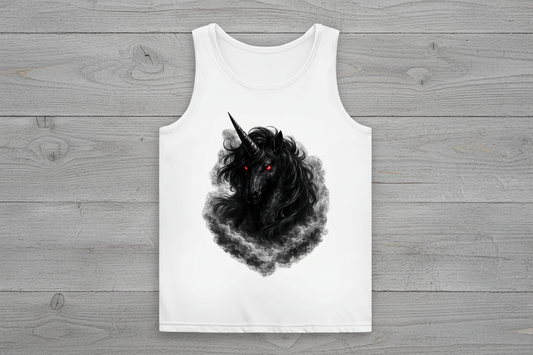 Damen Basic Tank Top Dunkler Einhornfluch im Rauch