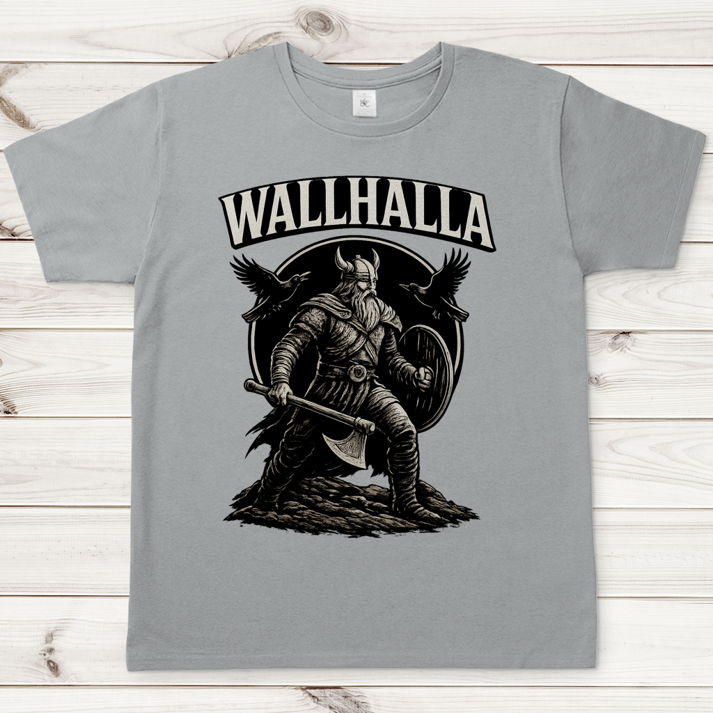 Herren T-Shirt Viking Krieger mit Ravens und Axt