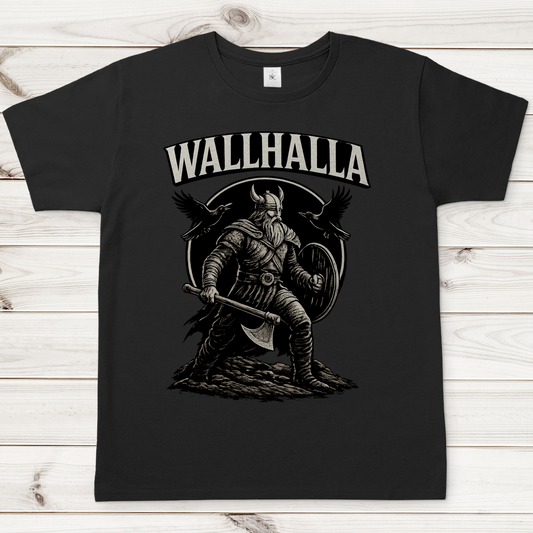 Herren T-Shirt Viking Krieger mit Ravens und Axt