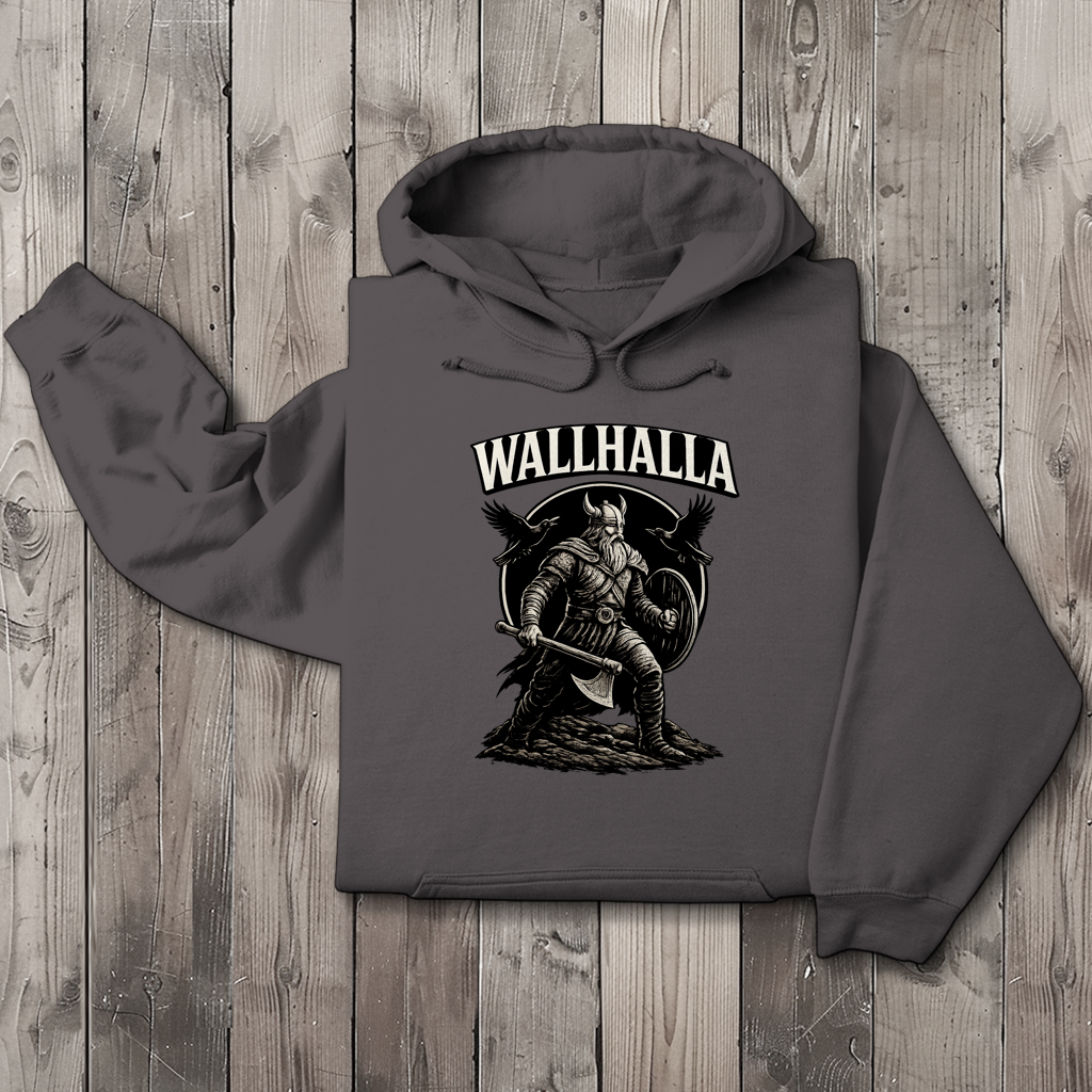 Herren Hoodie Viking Krieger mit Ravens und Axt