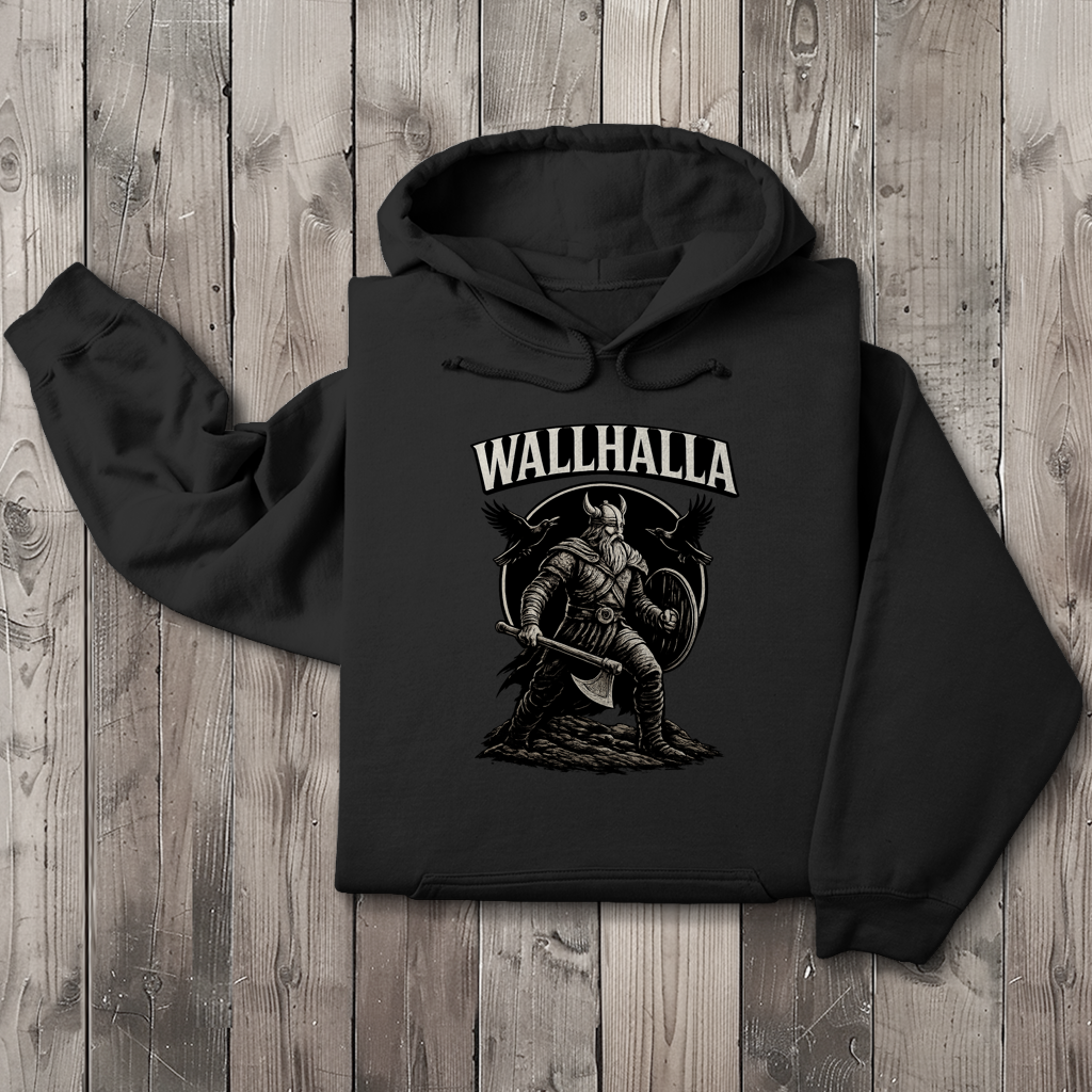 Herren Hoodie Viking Krieger mit Ravens und Axt