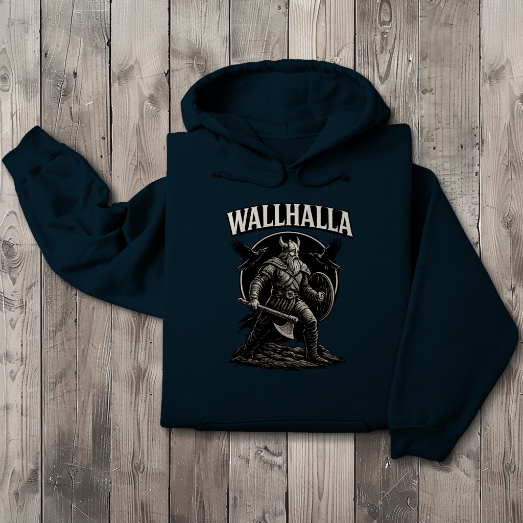 Herren Hoodie Viking Krieger mit Ravens und Axt
