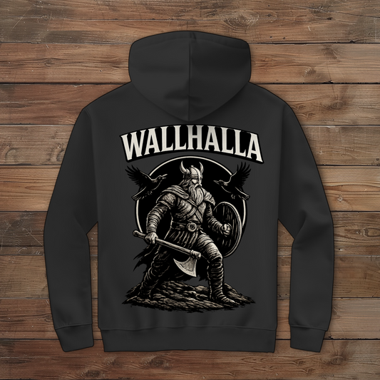 Herren Zipper Hoodie Viking Krieger mit Ravens und Axt
