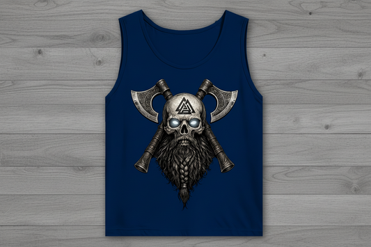 Herren Basic Tank Top Vikinger Schädelsymbol mit Äxten