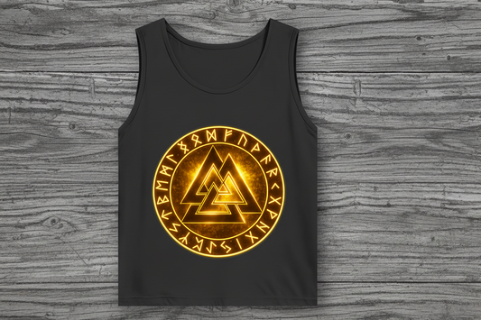Herren Basic Tank Top Glühende Valknut mit Runenring