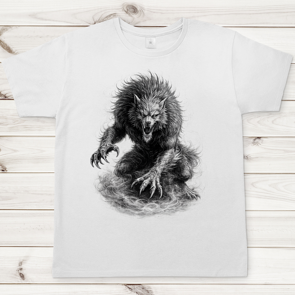Herren T-Shirt Der brüllende Werwolf