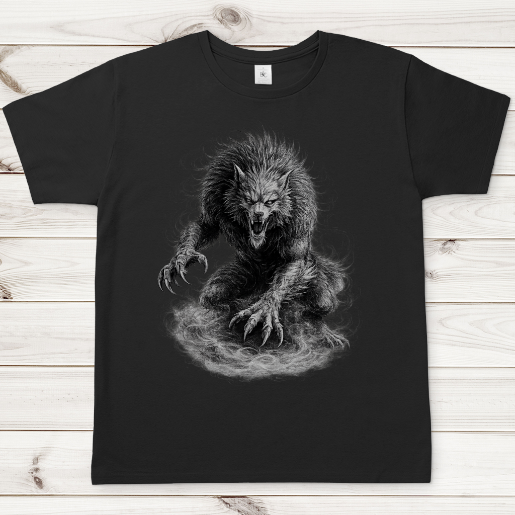 Herren T-Shirt Der brüllende Werwolf