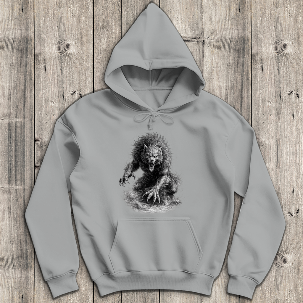 Herren Hoodie Der brüllende Werwolf