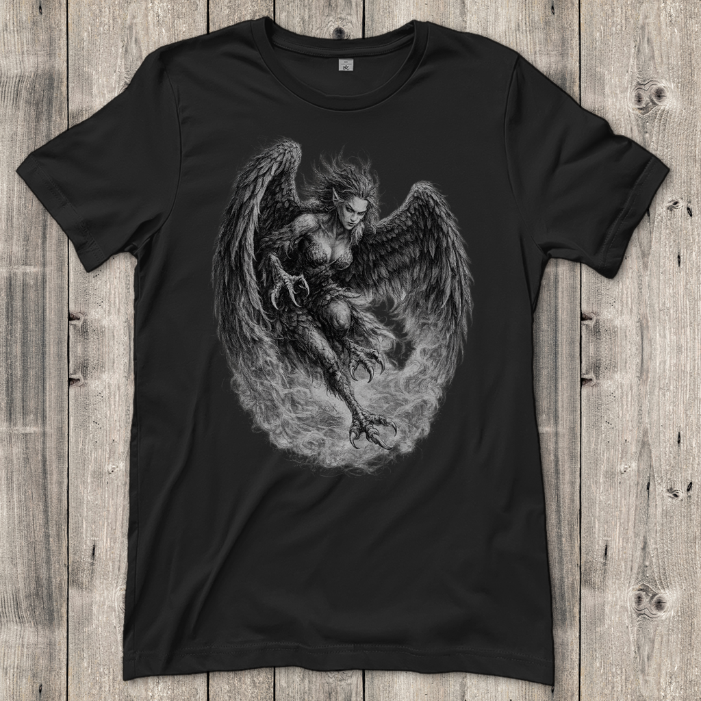 Damen T-Shirt Kampfbereit Harpyie in Bewegung