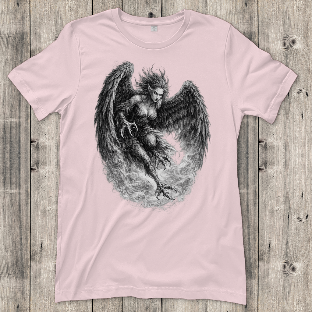 Damen T-Shirt Kampfbereit Harpyie in Bewegung
