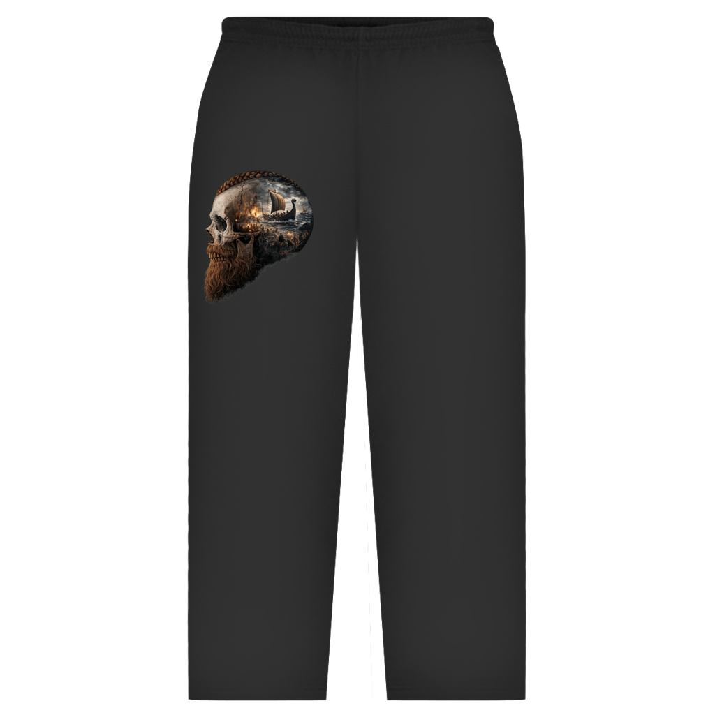 Oversize Sweatpants Kopf eines Wikingerkriegers im Sturm
