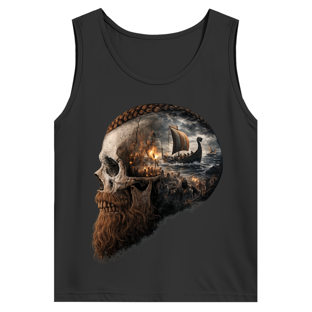 Herren Basic Tank Top Kopf eines Wikingerkriegers im Sturm