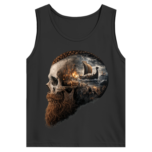 Herren Basic Tank Top Kopf eines Wikingerkriegers im Sturm