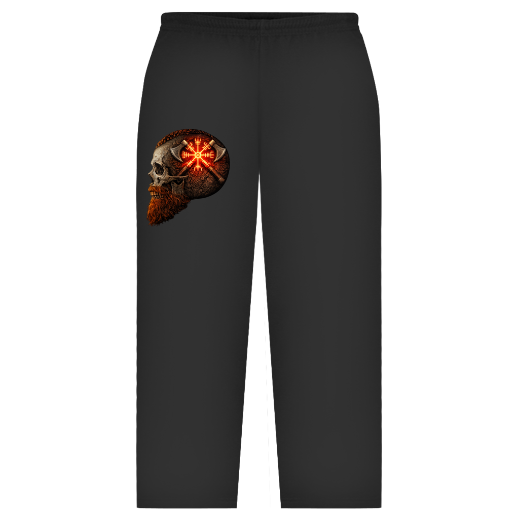 Oversize Sweatpants Vegvisir mit Äxten und Totenschädel rot