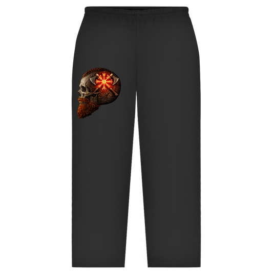 Oversize Sweatpants Vegvisir mit Äxten und Totenschädel rot