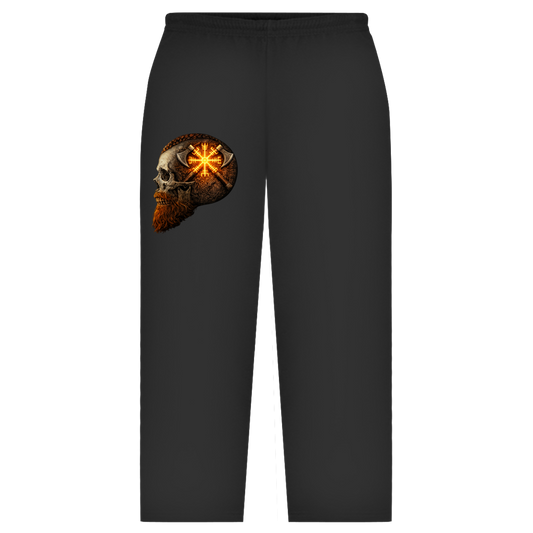 Oversize Sweatpants Vegvisir mit Äxten und Totenschädel gelb