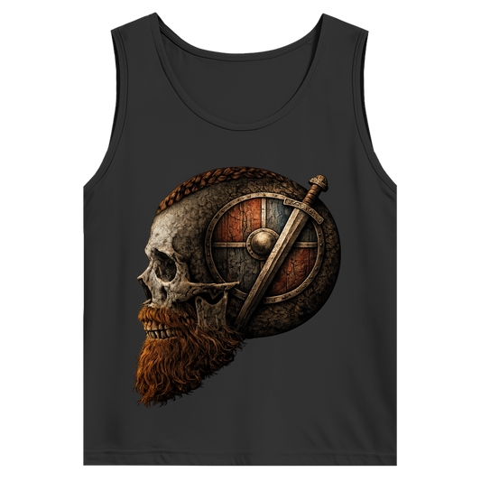 Herren Basic Tank Top Vikinger-Schädel mit Schwert und Schild
