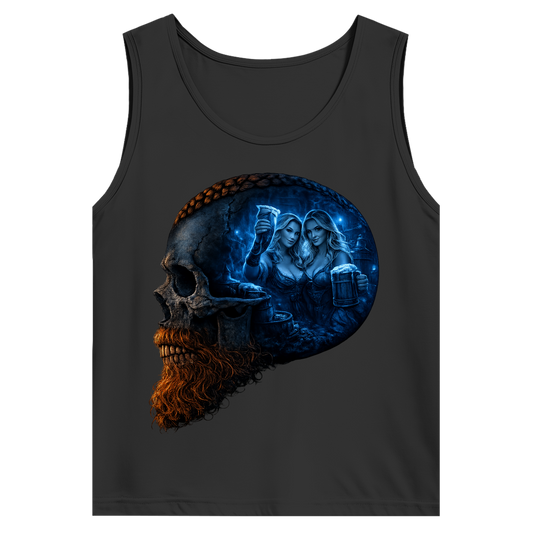 Herren Basic Tank Top Alte Taverne im Schädelfundament blau