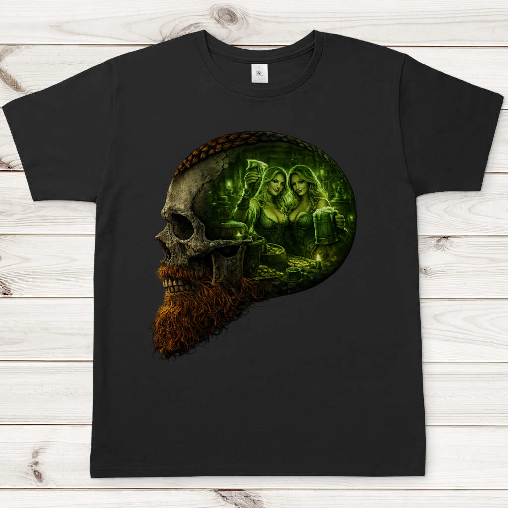 Herren T-Shirt Alte Taverne im Schädelfundament grün