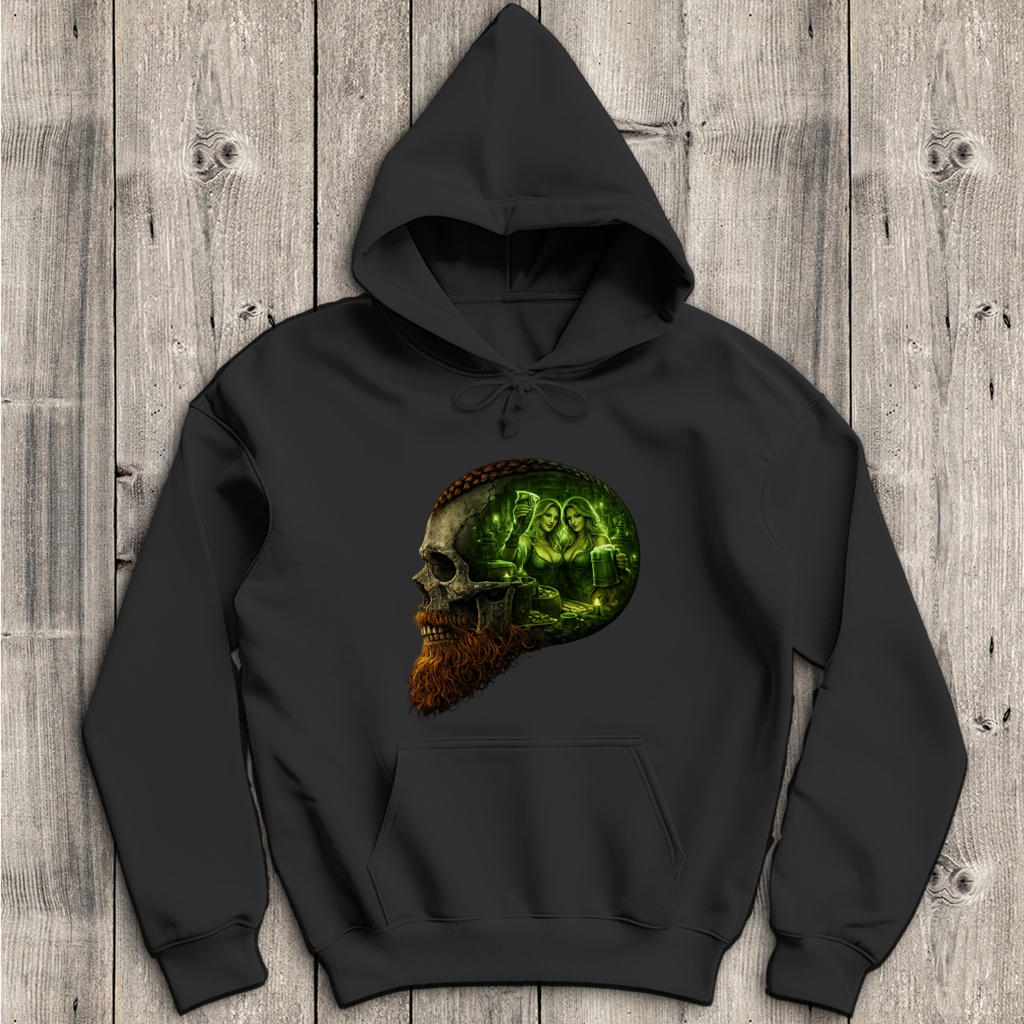 Herren Hoodie Alte Taverne im Schädelfundament grün