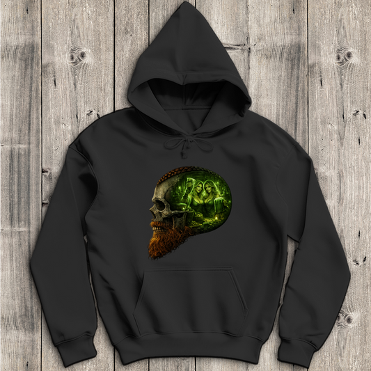 Herren Hoodie Alte Taverne im Schädelfundament grün
