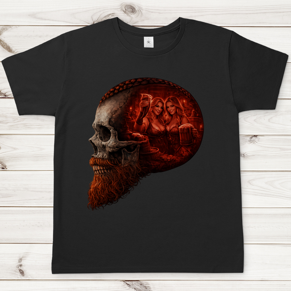 Herren T-Shirt Alte Taverne im Schädelfundament rot