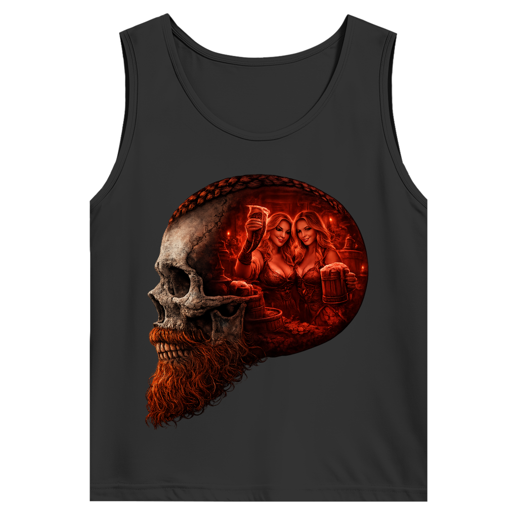 Herren Basic Tank Top Alte Taverne im Schädelfundament rot
