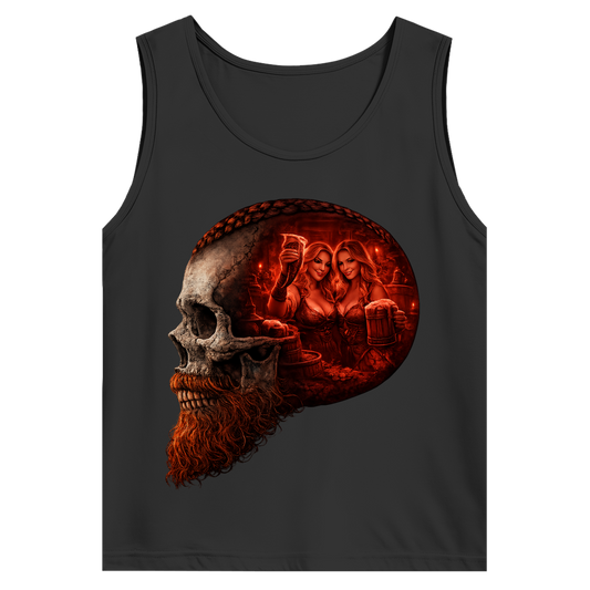 Herren Basic Tank Top Alte Taverne im Schädelfundament rot